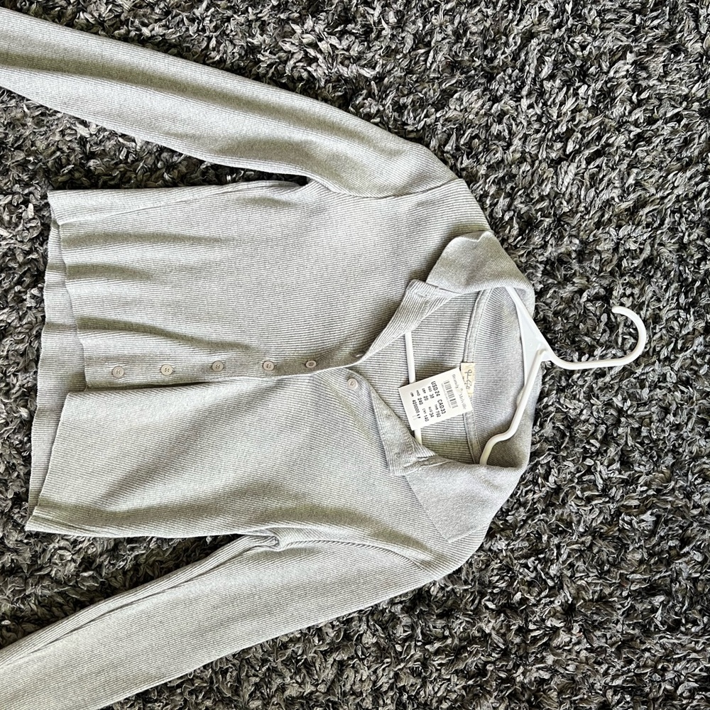 Brandy Melville grey button up polo